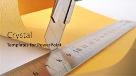  Presentation with cut - Slide deck having wallpaper-knife-cut-paper background and a  colored foreground