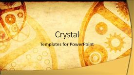  Presentation with color gears - Cool new PPT theme with wallpaper mechanical - grunge background in steampunk style backdrop and a blonde colored foreground