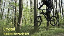  Presentation with mountain bike - PPT theme having gear-ball logo on white and black backgrounds - 3d illustration background and a light gray colored foreground