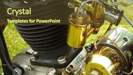  Presentation with motorcycle engine - Colorful presentation theme enhanced with rock mechanics - motorcycle engine backdrop and a tawny brown colored foreground