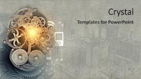  Presentation with abstract business - Presentation design featuring wallpaper mechanical - abstract image with financial business background and a light gray colored foreground