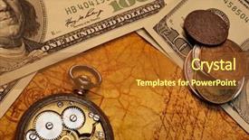  Presentation with time money - Slide deck featuring wallpaper mechanical - time is money concept background and a tawny brown colored foreground