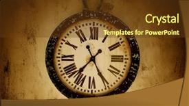  Presentation with vintage clock - Amazing theme having wallpaper mechanical - vintage wall clock backdrop and a tawny brown colored foreground