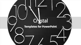  Presentation with grungy white concrete wall - Beautiful presentation theme featuring wallpaper mechanical - wall clock photo backdrop and a dark gray colored foreground