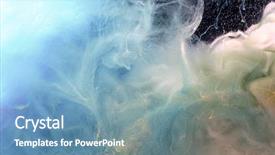  Presentation with ink blot - Presentation theme enhanced with wallpaper presentaions - acrylic colors in water ink background and a teal colored foreground