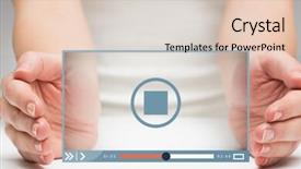  Presentation with grey - Amazing slide set having wallpaper presentaions - hands presenting against grey vignette backdrop and a  colored foreground