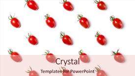  Presentation with tom yum kung traditional food - Amazing slides having food pattern of cherry tomato backdrop and a lemonade colored foreground