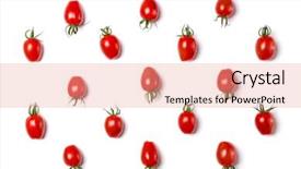  Presentation with tom yum kung traditional food - PPT theme consisting of food pattern of cherry tomato background and a lemonade colored foreground