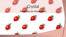  Presentation with tom yum kung traditional food - Amazing PPT theme having food pattern of cherry tomato backdrop and a coral colored foreground