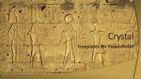  Presentation with ancient - Presentation theme having walls of an ancient egyptian background and a yellow colored foreground