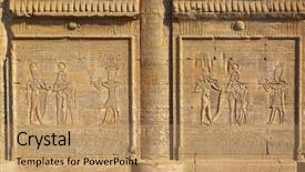  Presentation with ancient - Colorful slide set enhanced with walls of an ancient egyptian backdrop and a coral colored foreground