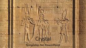  Presentation with egyptian - Presentation theme consisting of walls of an ancient egyptian background and a coral colored foreground