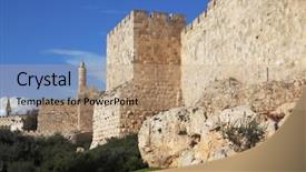  Presentation with serene - Slide deck enhanced with walls of ancient jerusalem serene background and a coral colored foreground