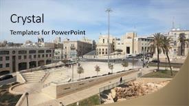  Presentation with ancient people - Presentation theme enhanced with walls of ancient jerusalem background and a  colored foreground