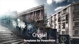  Presentation with old photo - Slide set consisting of walls of graffiti urban background and a tawny brown colored foreground