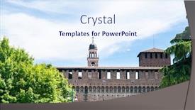  Presentation with castle - Presentation theme with walls-of-sforza-castle-castello background and a sky blue colored foreground
