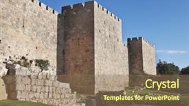  Presentation with clear sunny day rural landscape - Presentation with walls of the eternal jerusalem background and a violet colored foreground