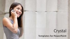  Presentation with lawyer - Slides enhanced with wallstreet - business woman lawyer talking background and a light gray colored foreground