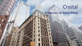  Presentation with wall street stocks - Audience pleasing slide deck consisting of wallstreet - wall street skyscrapers manhattan new backdrop and a light blue colored foreground