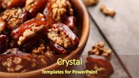  Presentation with date fruit - Presentation design consisting of walnut and date fruit background and a tawny brown colored foreground