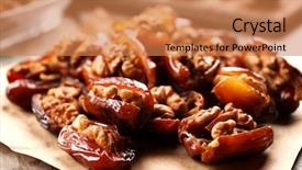  Presentation with date fruit - Slides featuring walnut and date fruit background and a coral colored foreground