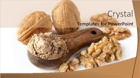  Presentation with walnut - Amazing presentation having walnut-flour-in-the-wooden backdrop and a coral colored foreground