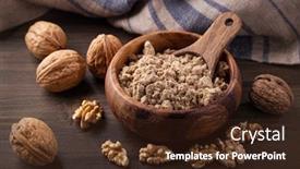  Presentation with walnut - Beautiful presentation theme featuring walnut-flour-in-the-wooden backdrop and a wine colored foreground