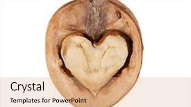  Presentation with walnut - PPT layouts featuring walnut in a heart isolated background and a coral colored foreground