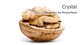  Presentation with walnut - Slide deck consisting of walnut isolated on a white background background and a white colored foreground