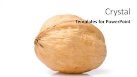  Presentation with walnut - Slide set consisting of walnut-isolated-over-white background and a white colored foreground