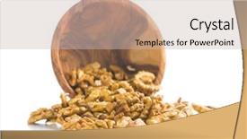  Presentation with walnut - Beautiful slide deck featuring walnut kernels isolated on white backdrop and a  colored foreground