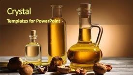  Presentation with walnut - Audience pleasing slide set consisting of walnut oil and nuts on wooden table backdrop and a tawny brown colored foreground