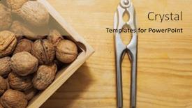  Presentation with dried fruits seeds nuts walnuts - Presentation design having walnuts-and-a-nutcracker and a coral colored foreground