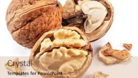  Presentation with walnut - Slide deck enhanced with walnuts-and-opened-walnut background and a coral colored foreground