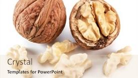  Presentation with walnut - Slide set consisting of walnuts-and-walnut-kernel-isolated background and a lemonade colored foreground