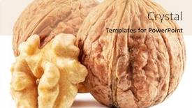  Presentation with walnut - Presentation theme having walnuts-and-walnut-kernel-isolated background and a coral colored foreground