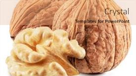  Presentation with walnut - Presentation design having walnuts-and-walnut-kernel-isolated background and a coral colored foreground