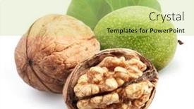  Presentation with chemistry leaves green leaf - Amazing slide deck having walnuts-and-walnuts-in-green backdrop and a yellow colored foreground