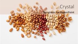  Presentation with almond - Slides enhanced with walnuts-cashew-almond-pistachio-hazelnut background and a coral colored foreground