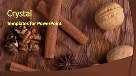  Presentation with walnut - Presentation theme with walnuts cinnamon and star anise background and a tawny brown colored foreground