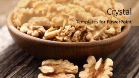  Presentation with walnut - Slide deck enhanced with walnuts in a wooden plate background and a yellow colored foreground