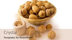  Presentation with crushing - Presentation with walnuts-in-basket-with-crushing background and a yellow colored foreground