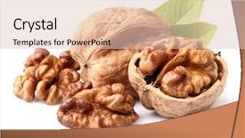  Presentation with walnut - Cool new PPT theme with walnuts in closeup backdrop and a lemonade colored foreground