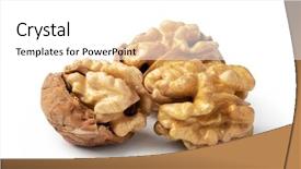  Presentation with brown sugar isolated on white - Audience pleasing theme consisting of walnuts isolated on white background backdrop and a white colored foreground