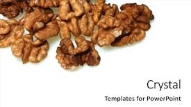  Presentation with audio recorder studio - Amazing theme having walnuts on whote background - studio backdrop and a  colored foreground