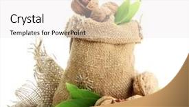  Presentation with green leaves - Amazing slides having walnuts with green leaves backdrop and a white colored foreground