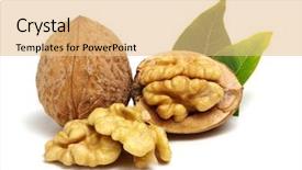  Presentation with walnut - Cool new theme with walnuts with leaves isolated backdrop and a coral colored foreground