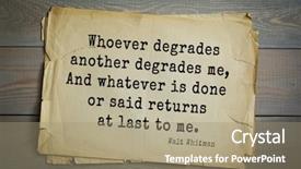  Presentation with journalist - Slide deck consisting of walter walt - american poet background and a coral colored foreground