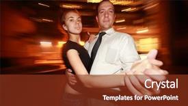  Presentation with tango couple - Slides featuring waltz dance - happy adult couple dancing tango background and a  colored foreground