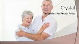  Presentation with senior living - Slide deck with waltz dance - happy senior couple dancing together background and a  colored foreground